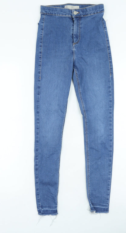 Topshop Womens Blue Cotton Skinny Jeans Size 26 in L26 in Regular Zip