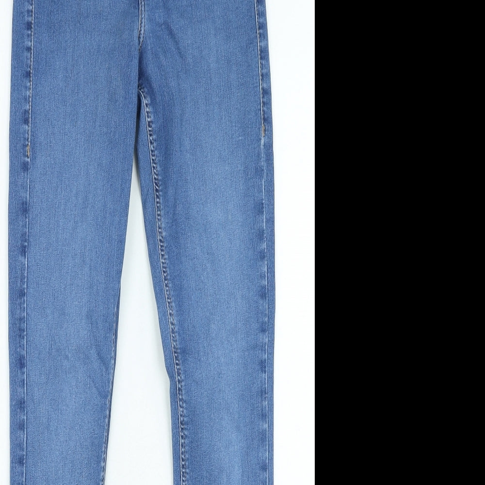 Topshop Womens Blue Cotton Skinny Jeans Size 26 in L26 in Regular Zip
