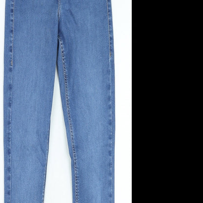 Topshop Womens Blue Cotton Skinny Jeans Size 26 in L26 in Regular Zip