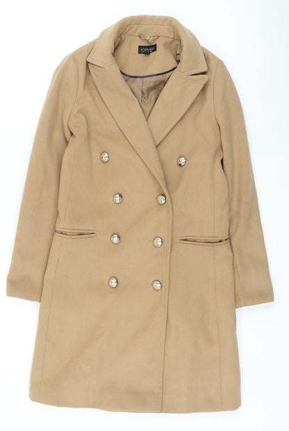 Womens UK Size 4 Topshop Brown Overcoat