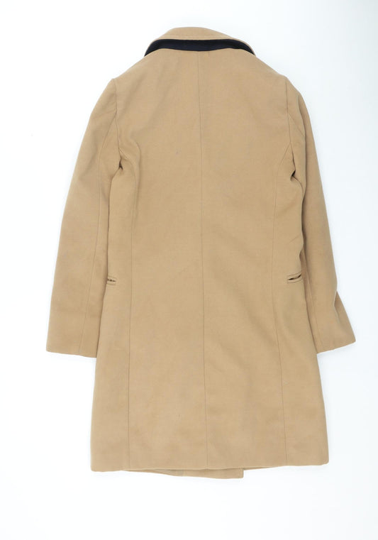 Womens UK Size 4 Topshop Brown Overcoat