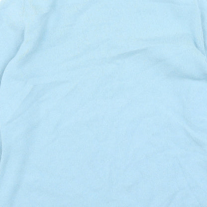 LOFT Womens Blue V-Neck Nylon Pullover Jumper Size M