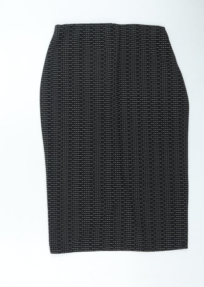 Papaya Womens Black Geometric Polyester Straight & Pencil Skirt Size 8