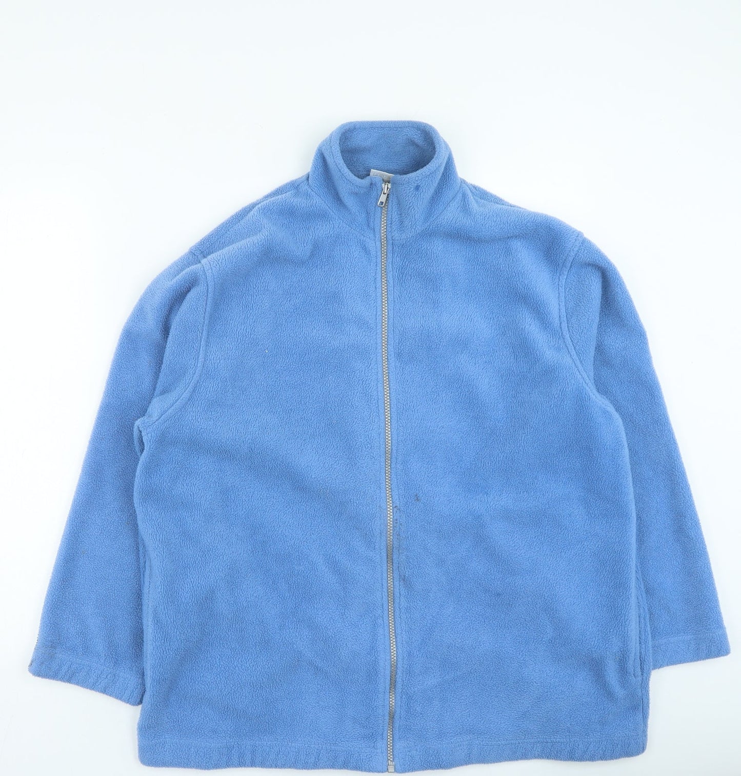 Classics Womens Blue High Neck Polyester Full Zip Jumper Size L