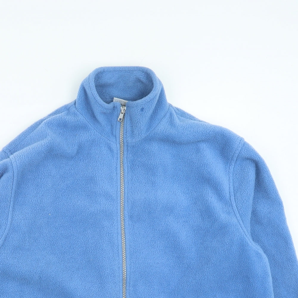 Classics Womens Blue High Neck Polyester Full Zip Jumper Size L