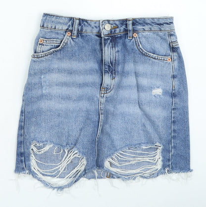 Womens UK Size 6 Topshop Mini Denim Skirt