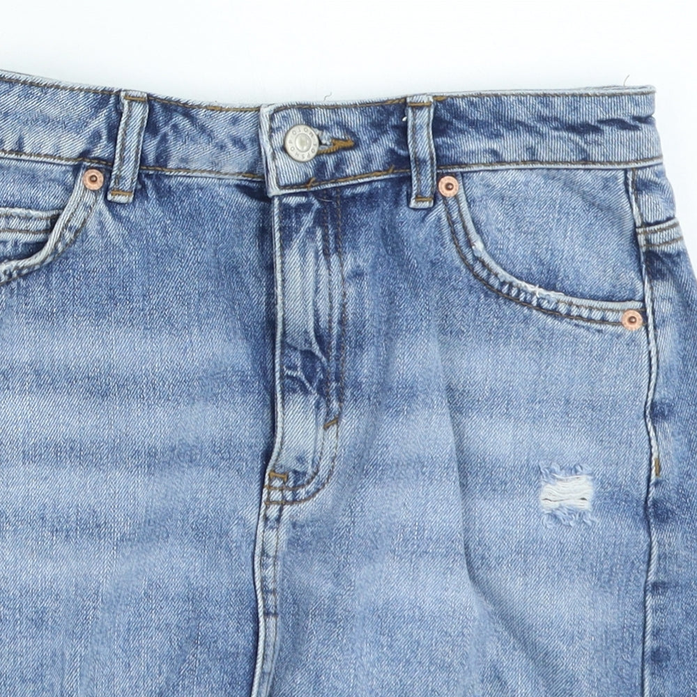 Womens UK Size 6 Topshop Mini Denim Skirt