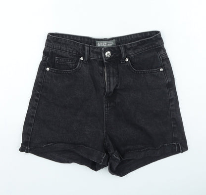 Denim & Co. Womens Grey Cotton Hot Pants Shorts Size 6 L3 in Regular Zip