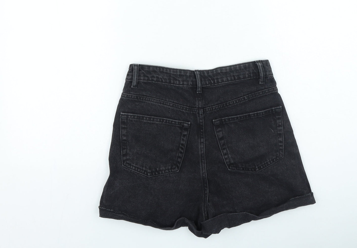 Denim & Co. Womens Grey Cotton Hot Pants Shorts Size 6 L3 in Regular Zip