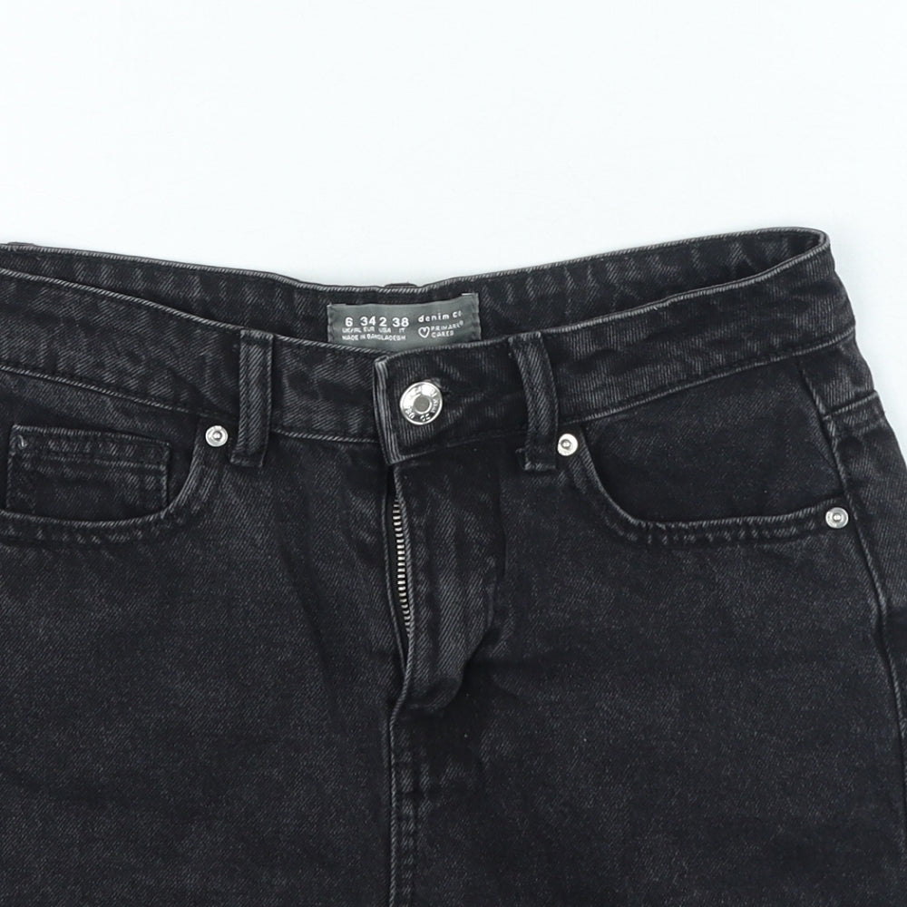 Denim & Co. Womens Grey Cotton Hot Pants Shorts Size 6 L3 in Regular Zip