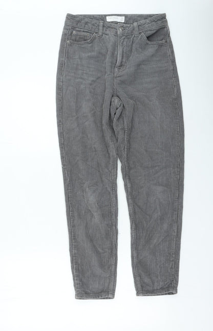Topshop Womens Grey Cotton Straight Jeans Size 26 in L30 in Regular Zip