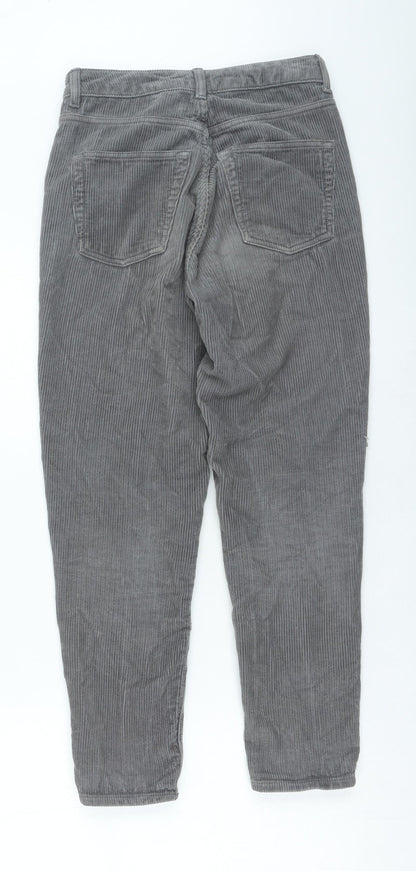 Topshop Womens Grey Cotton Straight Jeans Size 26 in L30 in Regular Zip