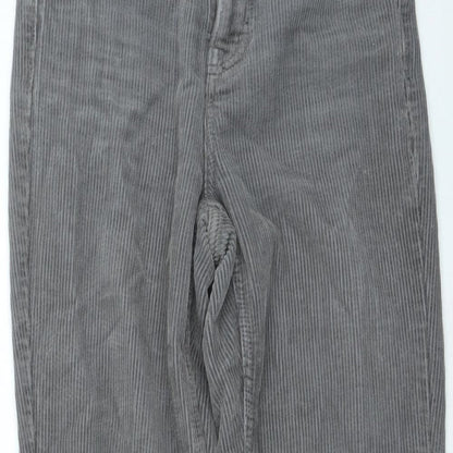Topshop Womens Grey Cotton Straight Jeans Size 26 in L30 in Regular Zip