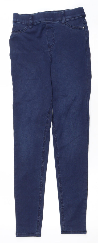 F&F Womens Blue Cotton Jegging Jeans Size 8 L27 in Regular