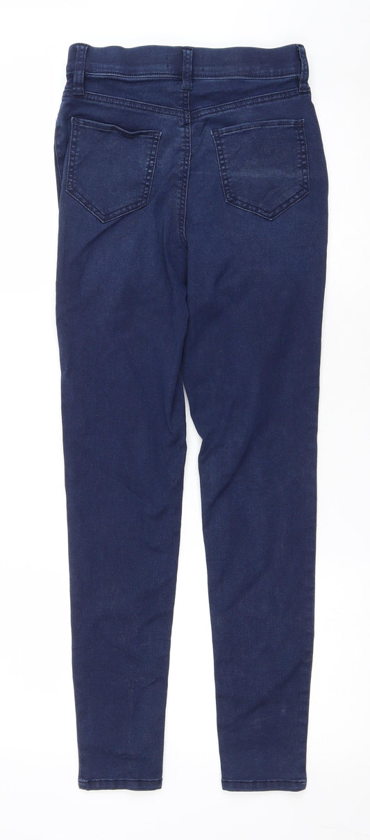 F&F Womens Blue Cotton Jegging Jeans Size 8 L27 in Regular