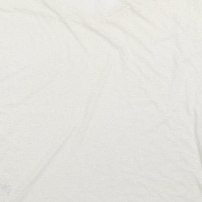 Topshop Womens Ivory Polyester Basic T-Shirt Size 6 Scoop Neck