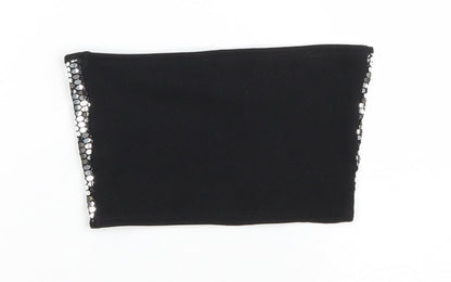 Womens UK Size 8 Topshop Black Cropped Tank