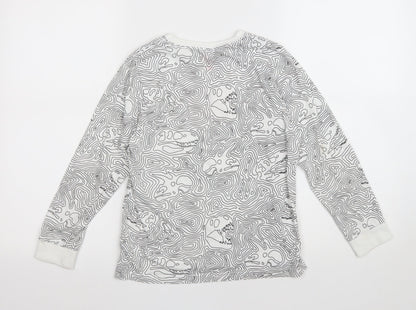 F&F Boys Ivory Camouflage Cotton Pullover Sweatshirt Size 8-9 Years - Dinosaur bone print