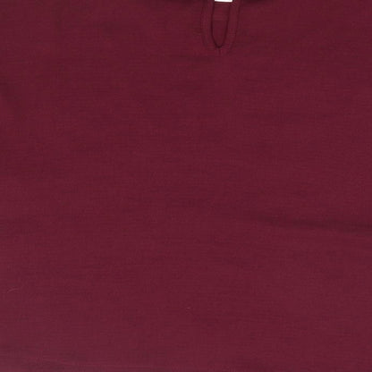 George Womens Purple Polyester Basic Blouse Size 14 Boat Neck