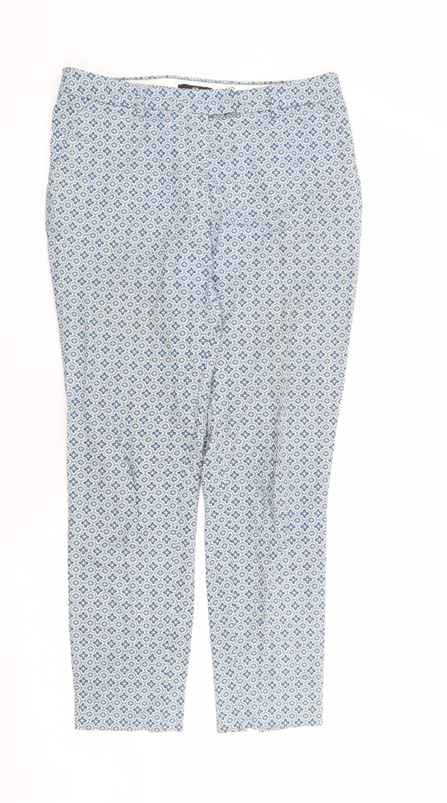 Womens UK Size 10 H&M Regular Fit  Blue Trousers