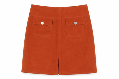 Dunnes Womens Brown Polyester A-Line Skirt Size 12 Zip