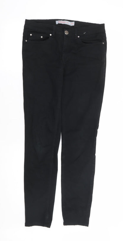 Dunnes Stores Womens Black Cotton Skinny Jeans Size 10 L29 in Regular Zip