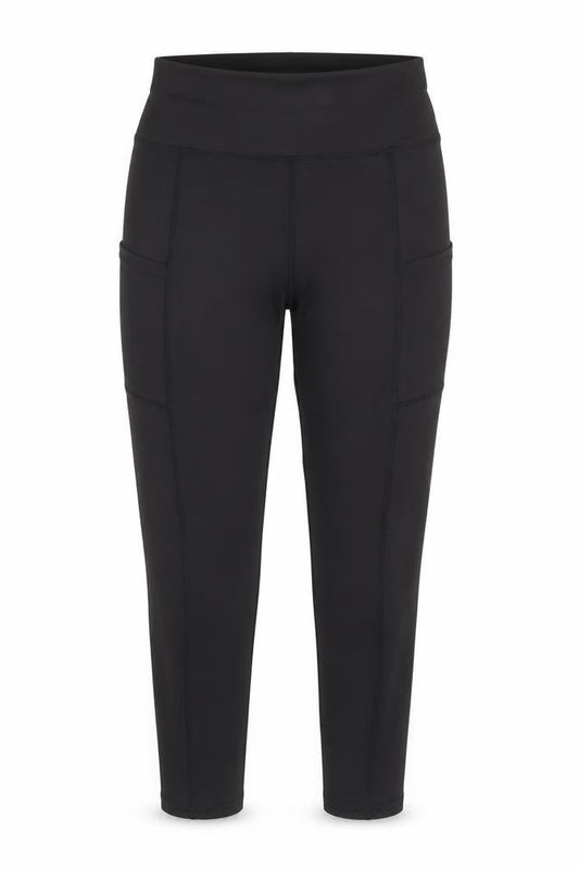 SheIn Womens Black Polyester Capri Leggings Size S L24 in Regular Pullover