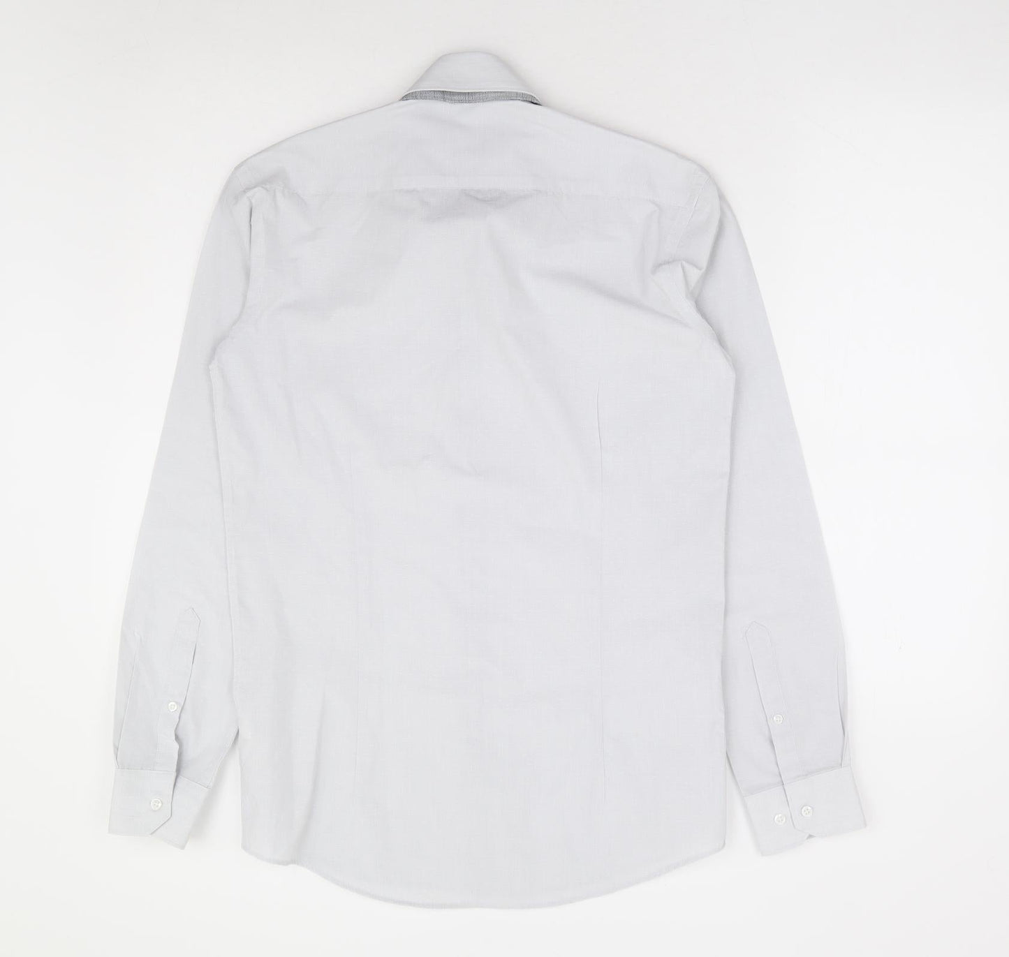 Mens UK Collar Size 14 Cedarwood State Smart Grey  Dress Shirt