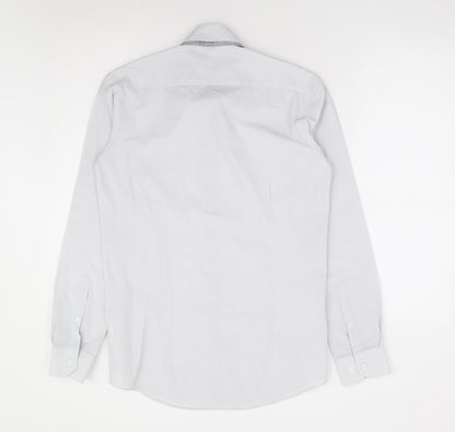 Mens UK Collar Size 14 Cedarwood State Smart Grey  Dress Shirt