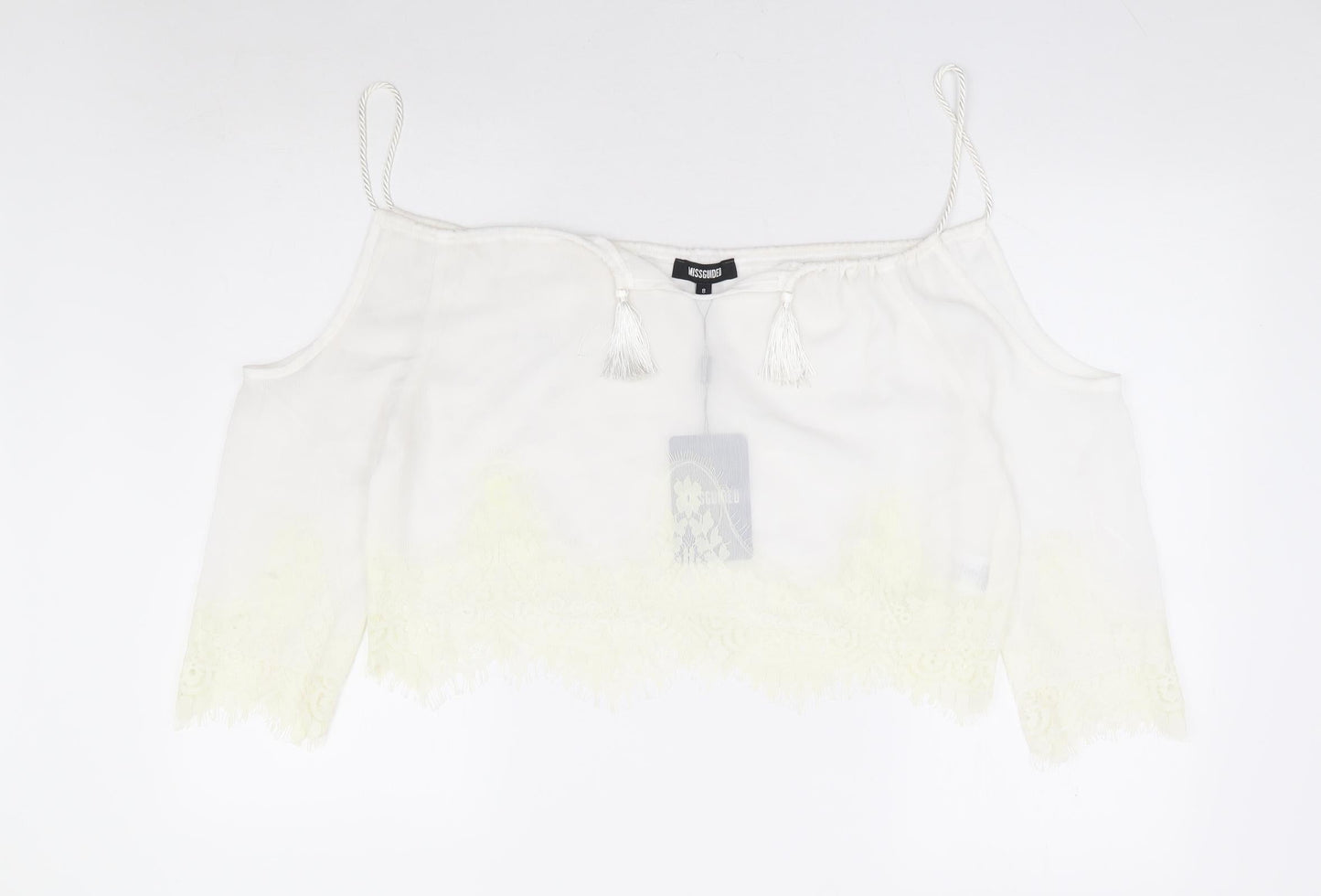 Womens UK Size 8 Missguided White Basic Blouse