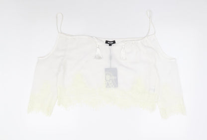 Womens UK Size 8 Missguided White Basic Blouse