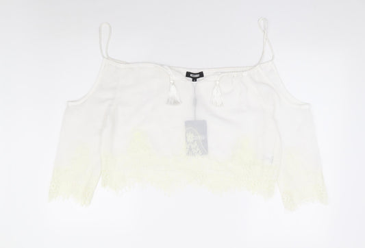 Womens UK Size 8 Missguided White Basic Blouse
