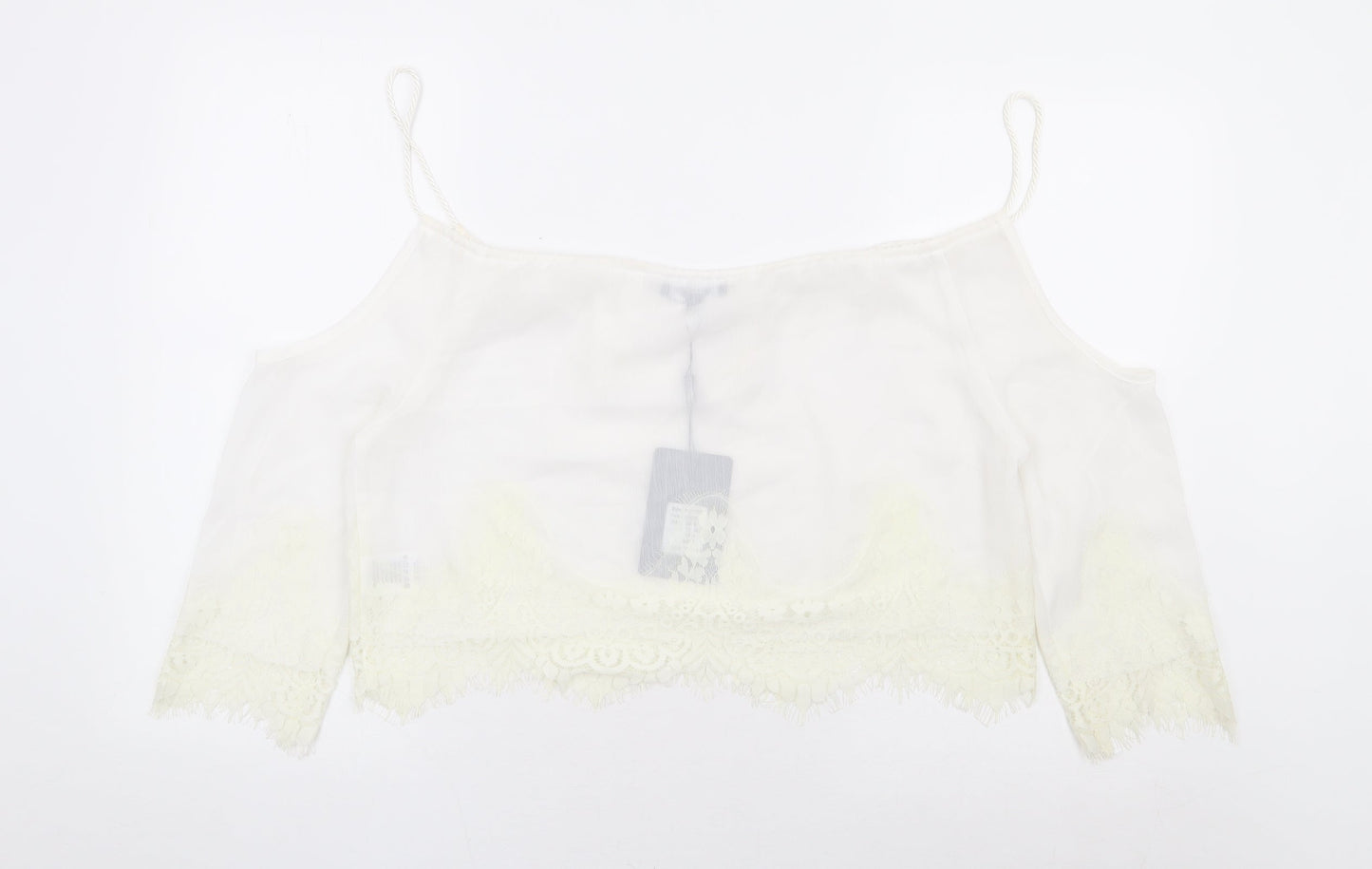 Womens UK Size 8 Missguided White Basic Blouse