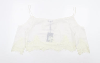 Womens UK Size 8 Missguided White Basic Blouse