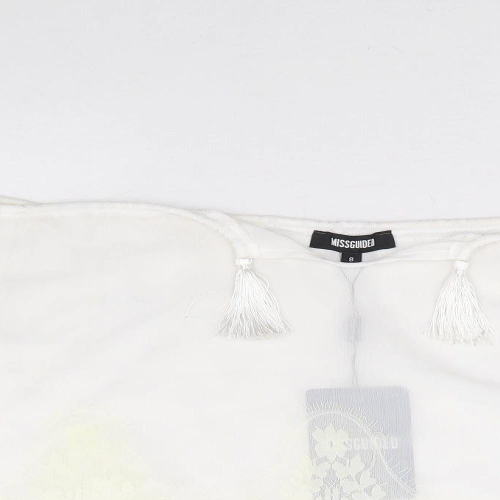 Womens UK Size 8 Missguided White Basic Blouse