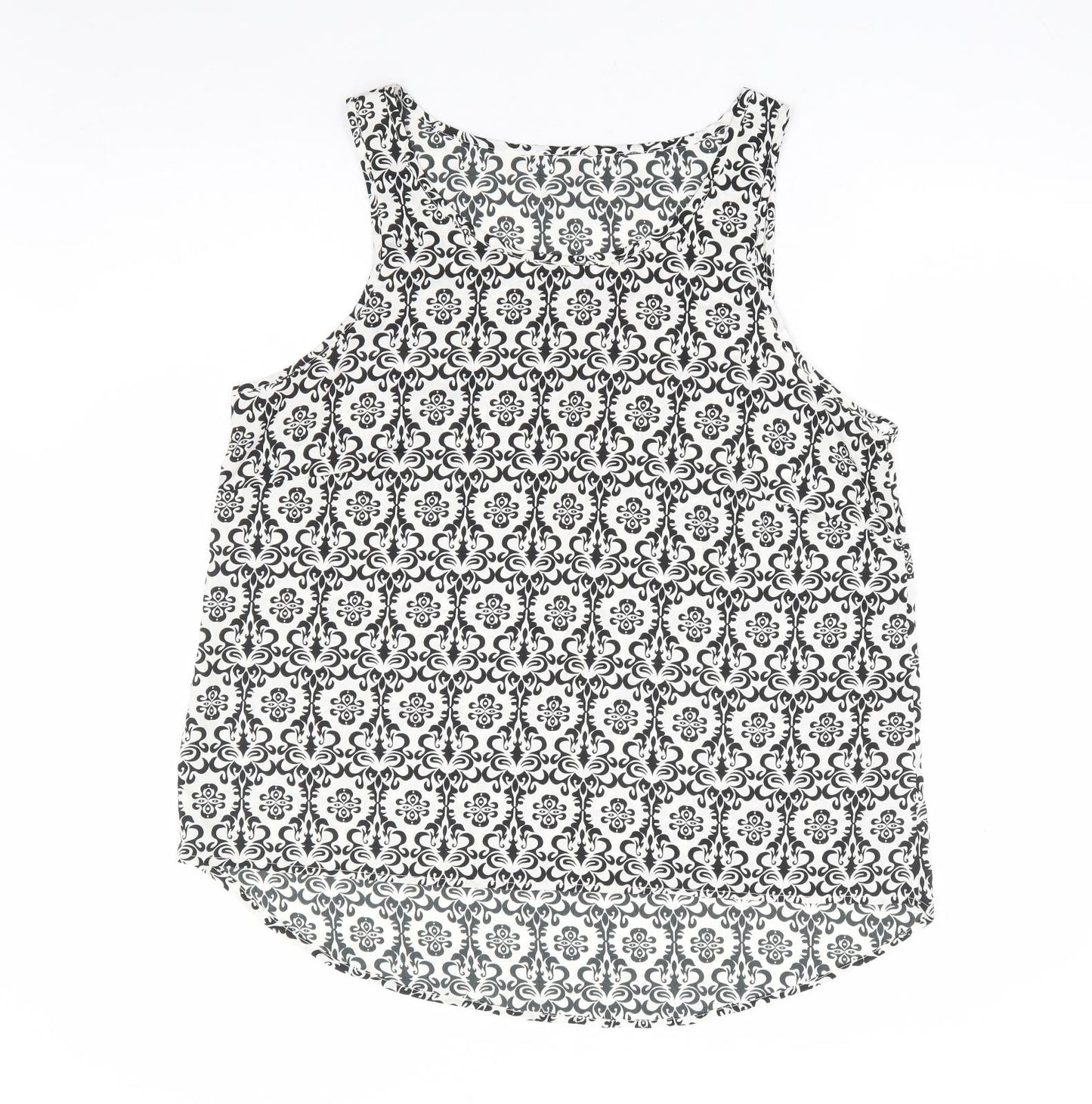 Womens UK Size M Preworn White Basic Tank