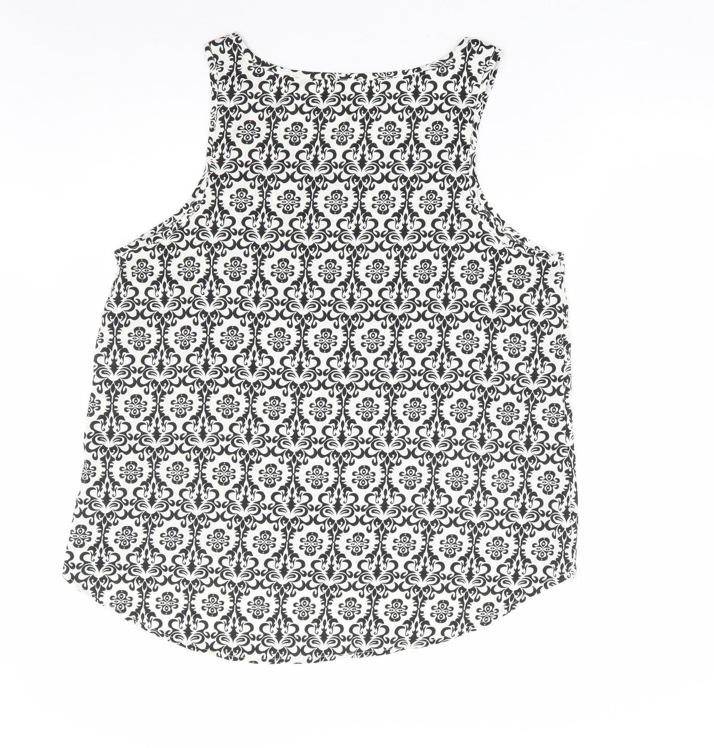 Womens UK Size M Preworn White Basic Tank