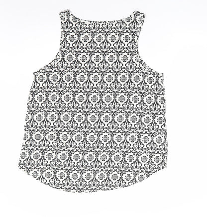 Womens UK Size M Preworn White Basic Tank