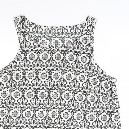 Womens UK Size M Preworn White Basic Tank