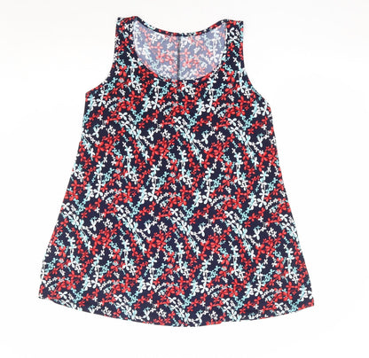 Preworn Womens Multicoloured Floral Polyester Tunic Tank Size S Scoop Neck