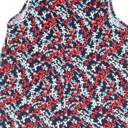 Preworn Womens Multicoloured Floral Polyester Tunic Tank Size S Scoop Neck