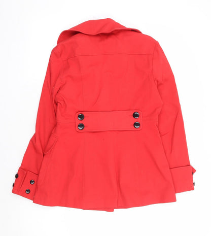 Womens UK Size 12 Preworn Red Pea Coat