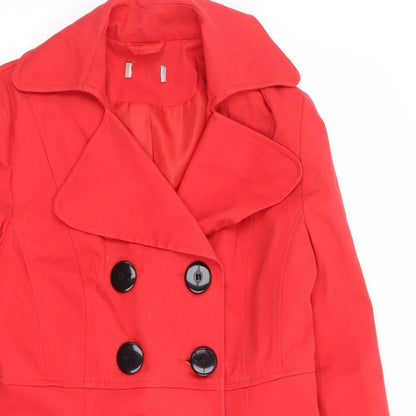 Womens UK Size 12 Preworn Red Pea Coat