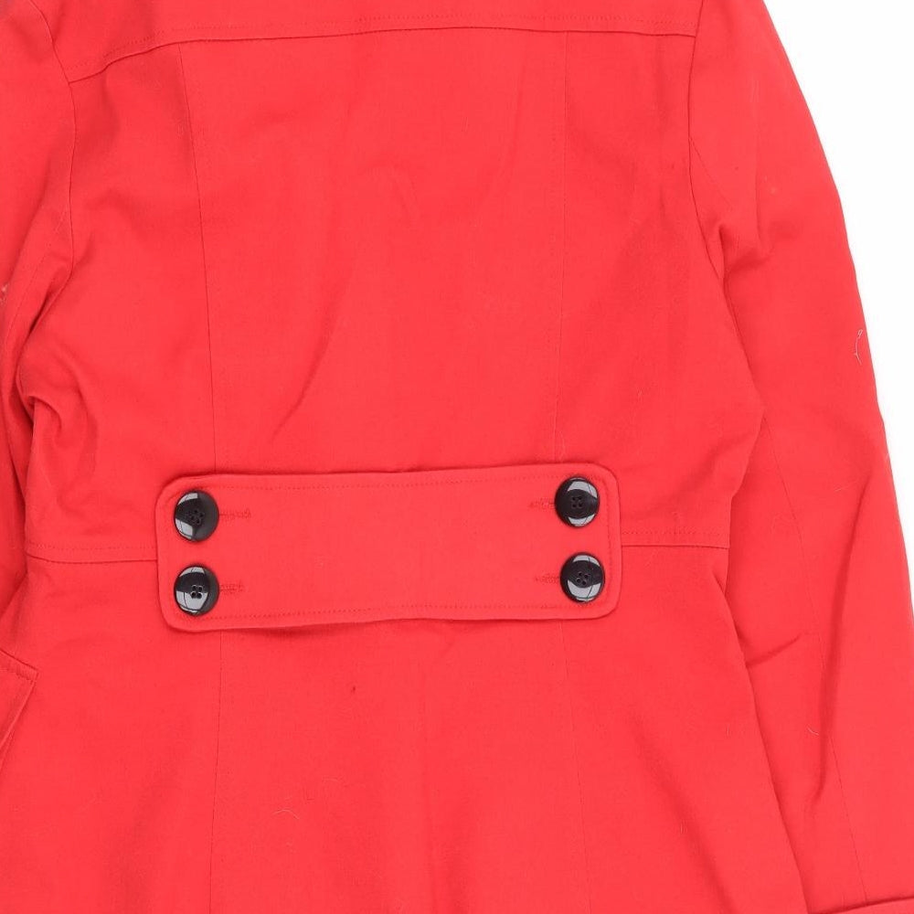 Womens UK Size 12 Preworn Red Pea Coat