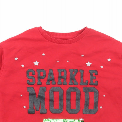 Dunnes Stores Boys Red Cotton Pullover Hoodie Size 9 Years Pullover - Sparkle Mood, Christmas