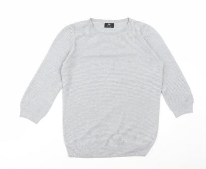 F&F Womens Grey Round Neck Viscose Pullover Jumper Size 10