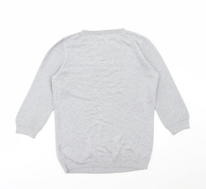 F&F Womens Grey Round Neck Viscose Pullover Jumper Size 10