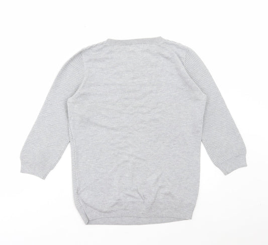 F&F Womens Grey Round Neck Viscose Pullover Jumper Size 10