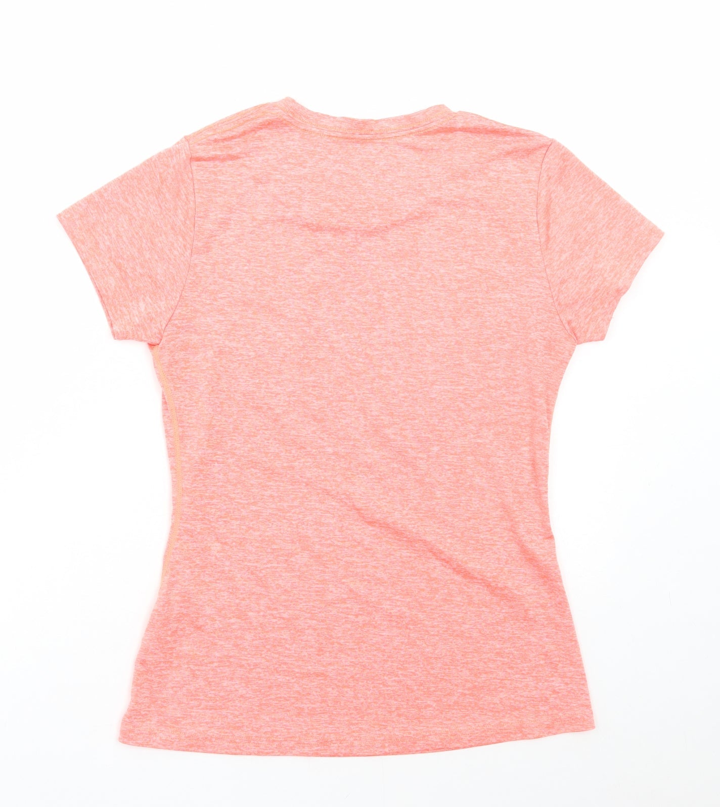 Icyzone Womens Orange Polyester Basic T-Shirt Size XS Round Neck Pullover
