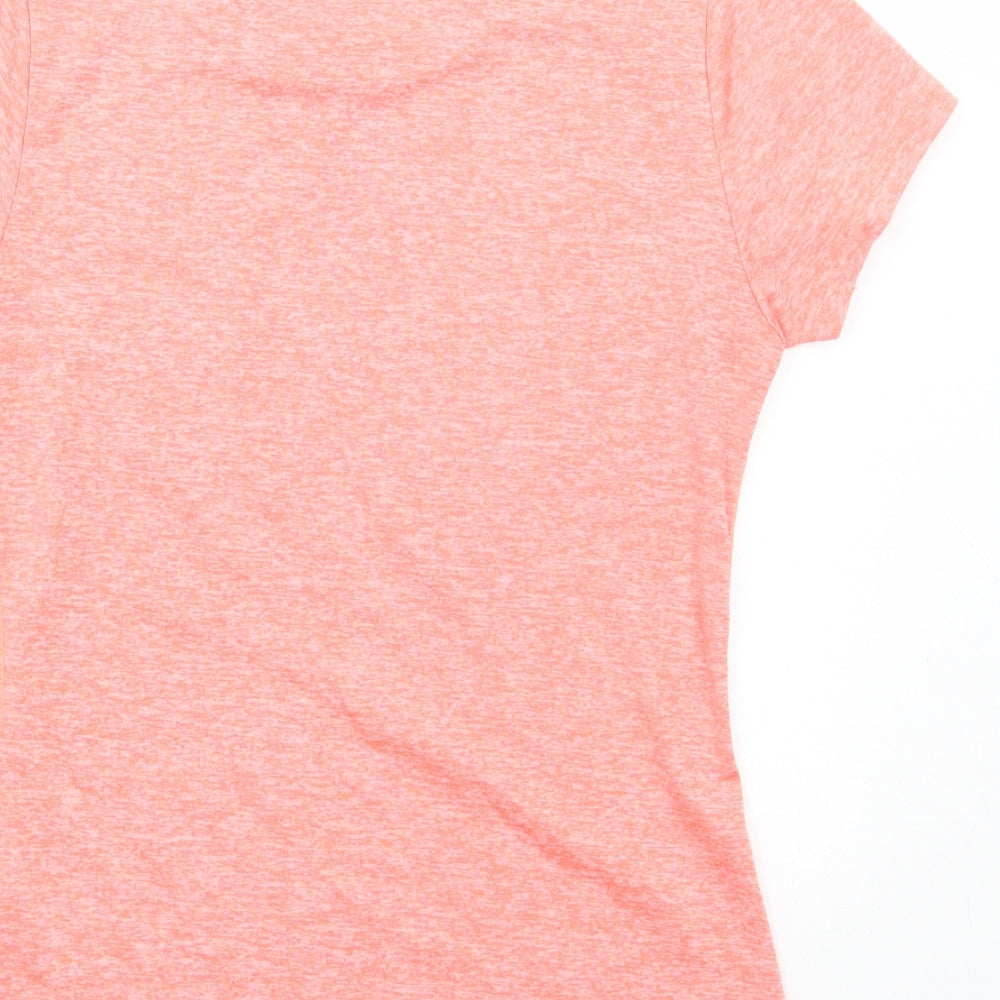 Icyzone Womens Orange Polyester Basic T-Shirt Size XS Round Neck Pullover